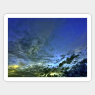 Sparse Clouds in the Early Evening as the Sun Sets - Photograph Sticker